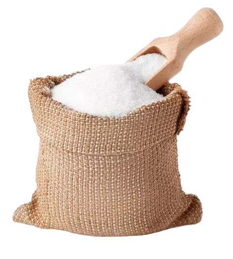White sugar in a bag